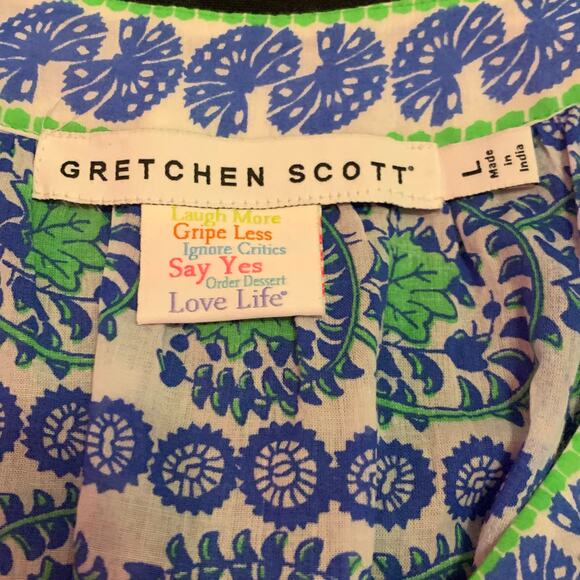 Gretchen Scott Womens Maxi Dress Large All Dolled Up East India Tiered Cotton - Picture 3 of 16